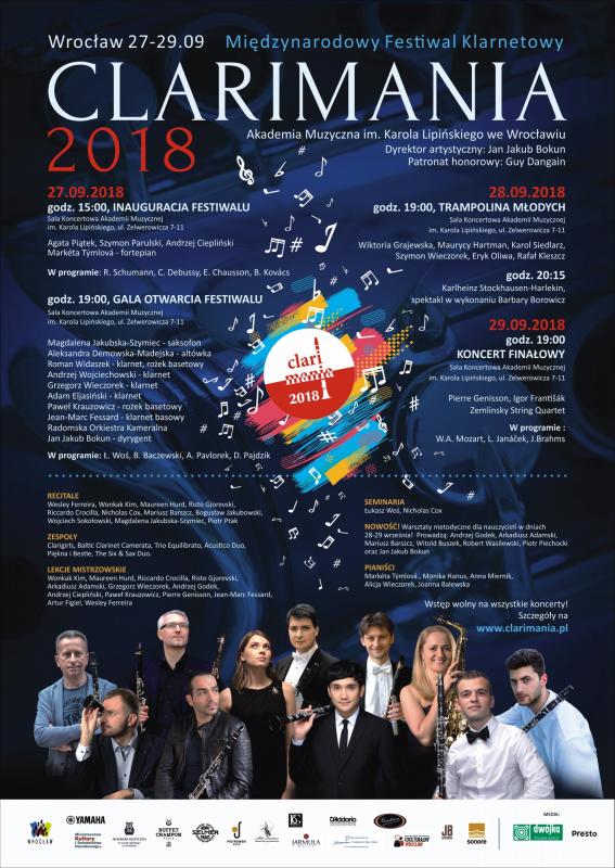 Midzynarodowy Festiwal Klarnetowy CLARIMANIA 2018